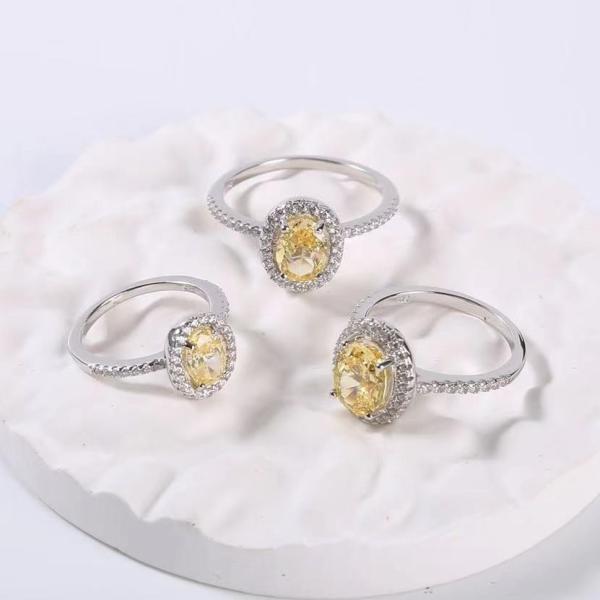 Buy Eternal Engagement Promise Rings Radiant Cutting 2.3g 925 Silver CZ Rings For Women at wholesale prices