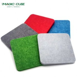 Plain Rectangle Polyester Fiber Acoustic Panel With Straight Edge