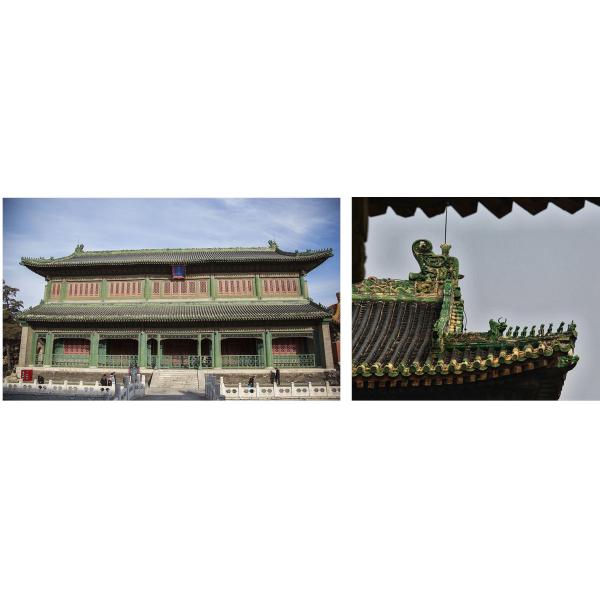 Antique Style Black Glazed Roof Tiles Dragon Pattern For Chinese Roof