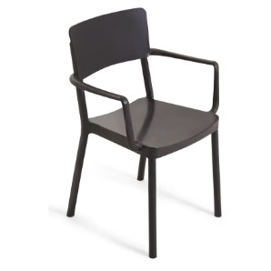 Quality plastic black arm dining chair furniture for sale