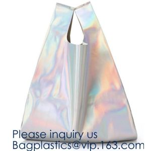 Reflective laser PU leather bag, Iridescent Tote, Fashion Holographic Handbag,