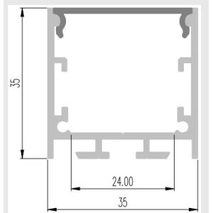 Aluminum LED Profile Recessed Width35*High35mm with UGR diffuser