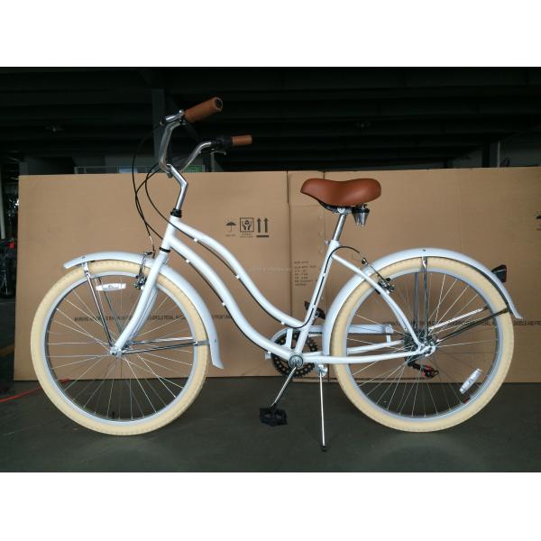 USA Made 26" 7 Speed Shimano Hi-Ten Steel Frame Beach Cruiser Bike for Women and Girls
