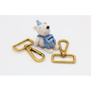 Professional custom zinc alloy 32.5 mm square shape metal big snap hook gold for