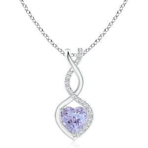 China Natural Tanzanite Infinity Heart Pendant Necklace CZ Sterling SilverI 14K on sale