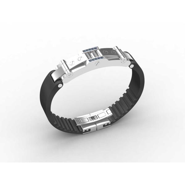 Top Quality Europe Fashion Stainless Steel Genuine Leather Silicone Bangle