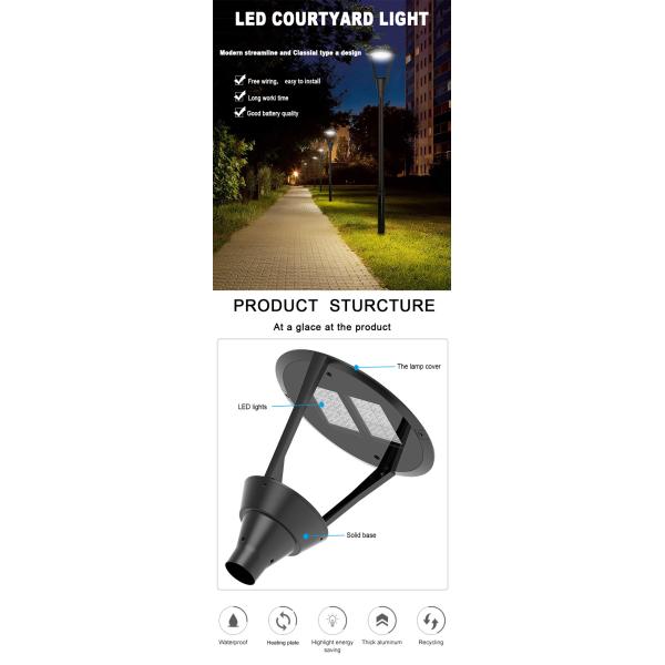 SMD 3030 AC220-240V LED Park Lights PF0.95 30° Sensor for Garden Yard Street Lighting