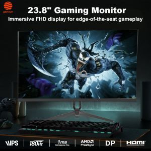 Quality 23.8 Inch 180Hz Gaming Monitor RGB Lighting 99% SRGB Black Color PC Monitor for sale