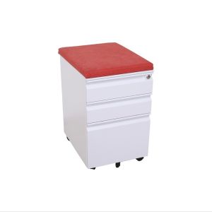 Cold Rolling Steel Gooseneck Mobile File Cabinet Rotating Assembled 3 Drawer