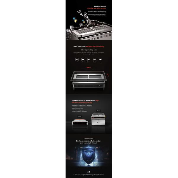 Factory Direct 500C Commercial Grill CE ISO9001 Certified Independent Zones Easy Clean