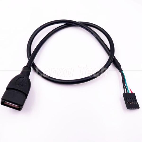 Custom USB 2.0 Type A Female Plug Header to 5 Pin Dupont Connector Wire Motherboard Cable