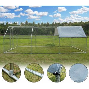 Chicken Run 20x13 FT Walk in Coop for Poultry Dog Rabbit Hen Cage Pen Metal Door