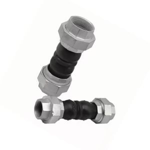 DN65 Malleable Iron Union threaded Rubber joint with ss304 Booster Ring