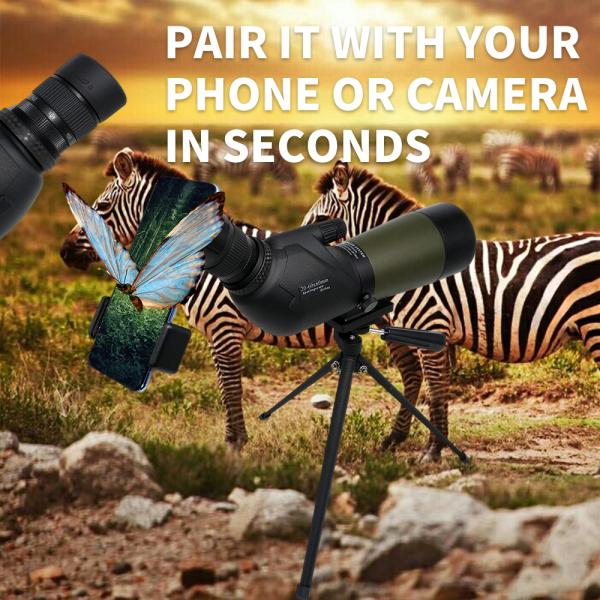 Bird Watching Monocular Waterproof Spotting Scope 20-60X60 Bak4 For Hunter