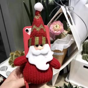 Soft TPU Merry Christmas 3D Doll Santa Claus Scarf Snowman Back Cover Cell Phone