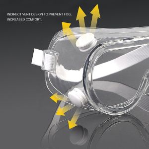 Plastic Disposable Safety Goggles Anti Fog Transparent Side Shield