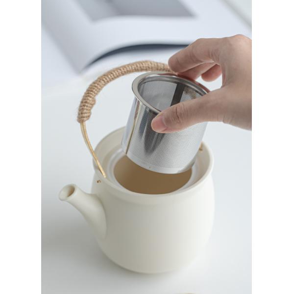 European-Style Loop-Handled Ceramic Tea Warmer for Home Hotel Restaurant and Office