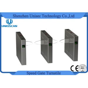 Quality Full Automatic Flap Pedestrian Turnstile Gate Fast Speed With 10 Pairs Infrared Sensor for sale