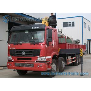 Right Hand Drive HOWO 8 X 4 12 Ton Crane Mounted Truck With Half Row Cab
