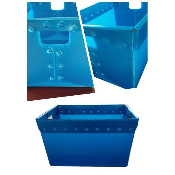 Blue Polypropylene Mail Tote 4mm Corrugated Plastic With Steel Strap