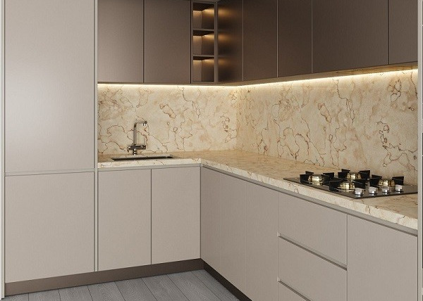 Buy 2022 New Modern Modular Kitchen cabinet design with quartz stone top at wholesale prices