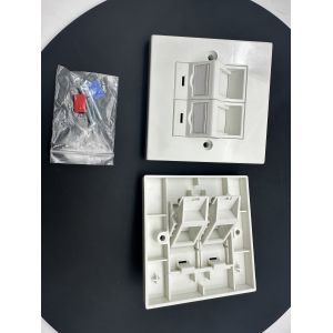 ANSHI LJ6C British Style Snap-In 2 Port Faceplate RJ45 Frame 86*86MM
