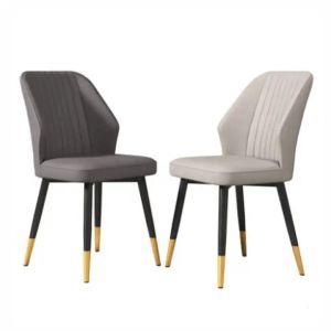 Modern PU Velvet Dining Chair with Metal Legs 46x46x82cm