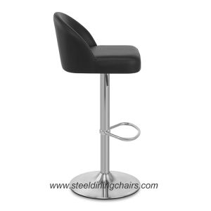 Adjustable Club Brushed Kitchen Swivel 40cm 76cm Pu Leather Bar Stools