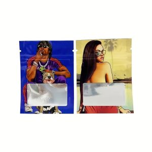 Customized Printing 3.5 Mil Zip Lock Mylar Pouch For Food And Snacks Storage