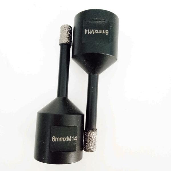 6mm M14 Vacuum Brazed Core Drill Bit For Tile With Plastic Sleeve