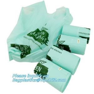 Plastarch Bio Eco Biodegradable Compost Plastic Drawstring Garbage Bags,