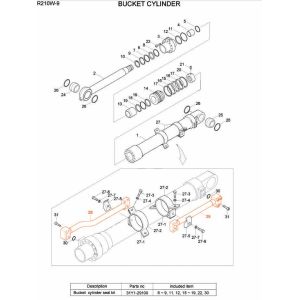 R210 R215 Excavator Hydraulic Oil Cylinder Steel Pipe Tubing Pipe Cylinder