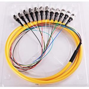 Orange Fiber Optic Pigtail FC 12 Cores Simplex 9/125 SM 3.0 mm 1.5 M LSZH Jacket