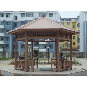 Quality WPC Shade Pavilion and Plastic Wood Pergola for Rest Area or Public Construction for sale