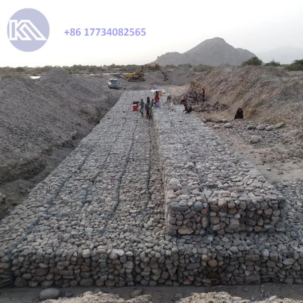Buy Plain Weave Cutting Service Gabion Wire Cloth Woven Gabion Box Wire Baskets For River Course at wholesale prices
