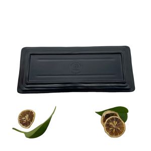 10.5'' Restaurant Melamine Dinnerware Matte Black Rectangle Shape Plate