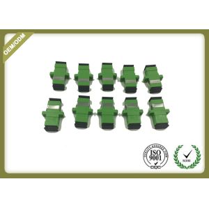 Green Color SC APC Plastic Fiber Optic Adapter Coupler With Ceramic Sleeve