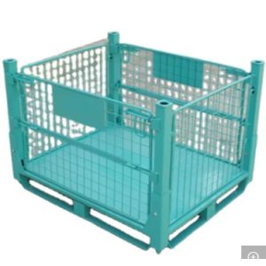 China Powder Coated Steel Stillage Pallet Cage 800mm Depth Foldable on sale