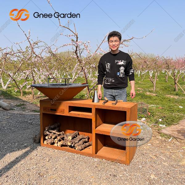 Unique Barbeque Charcoal Grills Corten Steel Bbq Grill For Outdoor Kitchen