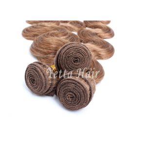 Unprocessed Light Brown Virgin Human Hair Extensions Without Shedding
