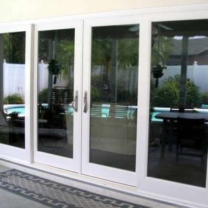 Restaurant Double Hinged Aluminium Doors Fire Prevention