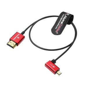 Alvin's Cables 8K 2.1 Ultra-Thin Left Angle Micro HDMI to HDMI Cable for Atomos