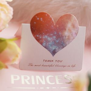 White Cardboard Thank You Card Heart Shape Decoration Gift Card