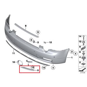 For 2012-2017 Rolls-Royce Phantom Front Left & Right Bumper Chrome Trim OEM