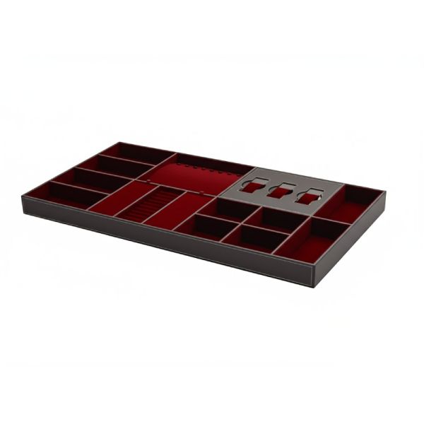 Buy MJMLD YG-H024 Customizable Modular Jewelry Drawer Organizer Tray, 800x413x55mm, Handmade with PU Leather & Felt for Wardrobe & Dresser at wholesale prices