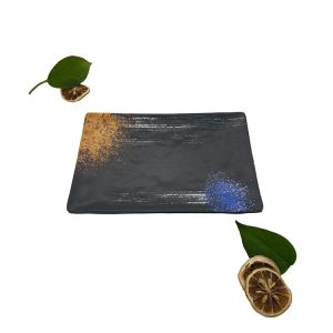 Hotel 8 Inch Melamine Dinner Plates Rectangle With Reliefs Texture