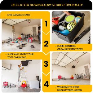 Painting Folding Overhead Bin Rack for Adjustable Width and Orientation Ceiling