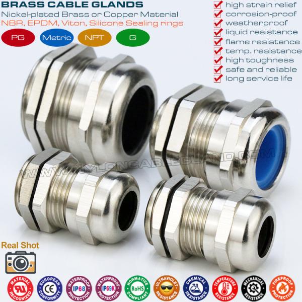 IP68 Watertight Metallic Dome Head Cable Glands Waterproof Connectors with PG & Metric Male Threads