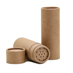 Kraft Paper Cardboard For Food Round Tube with Paper Sifter Salt Seasoning Shake