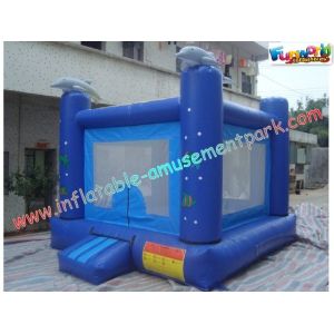 Small Dolphin Commercial Bouncy Castles , Inflatable Jumping House